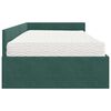 vidaXL Estrutura de Cama de Canto com Colch&atilde;o 2 pcs Verde Veludo