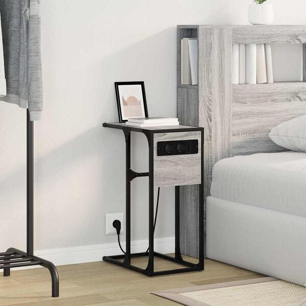 vidaXL Arm&aacute;rio de Cabeceira Cinza Sonoma 41,5 x 26 x 60,5 cm