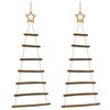 vidaXL &Aacute;rvores de Natal suspensas com estrelas no topo 2 pe&ccedil;as 42x90 cm galho natural