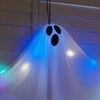 vidaXL Fantasma de Halloween Pendente 3 pcs Branco Poli&eacute;ster