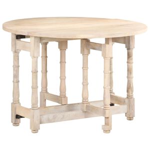 vidaXL Mesa de jantar redonda 110x76 cm madeira de mangueira maci&ccedil;a