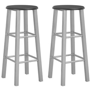 vidaXL Bancos de bar 2 pcs MDF prateado