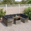 vidaXL Conjunto de Sof&aacute; de Jardim 10 pcs Cinzeto Rattan Sint&eacute;tico