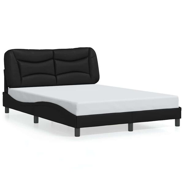 vidaXL Estrutura de cama sem colch&atilde;o Hvar 140x200 cm couro artificial preto