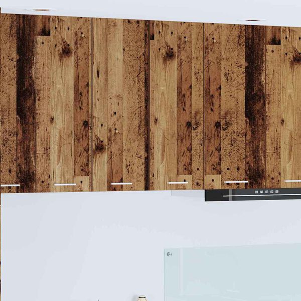 vidaXL Arm&aacute;rio suspenso Madeira Antiga e Branco 30 x 31 x 80 cm