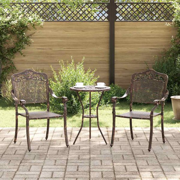 vidaXL Cadeira de Jardim 2 pcs Bronze 55 x 56.5 x 91cm Alumínio