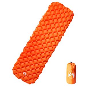 vidaXL Colch&atilde;o de campismo insufl&aacute;vel 1 pessoa 190x58x6 cm laranja