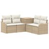 vidaXL Conjunto de Sof&aacute;s 5 unid. Bege e Branco Creme