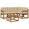 vidaXL Conjunto de Sof&aacute;s para Exterior 5 pcs Natural e Bege