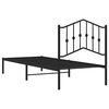 vidaXL Estrutura de cama com cabeceira 90x200 cm metal preto