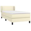 vidaXL Cama com molas/colch&atilde;o 90x200 cm couro artificial cor creme
