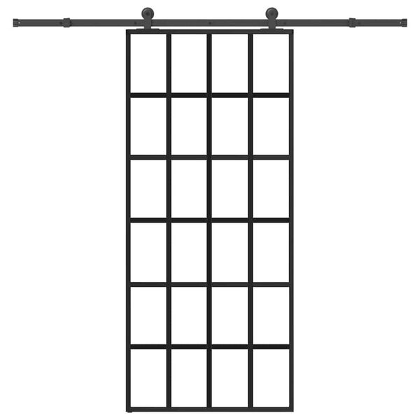 vidaXL Porta deslizante c/ conj. ferragens 90x205cm vidro ESG/alum&iacute;nio