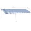 vidaXL Toldo autom&aacute;tico LED e sensor de vento 600x300 cm azul e branco