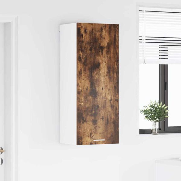 vidaXL Arm&aacute;rio suspenso com porta Carvalho Defumado 40 x 31 x 100 cm