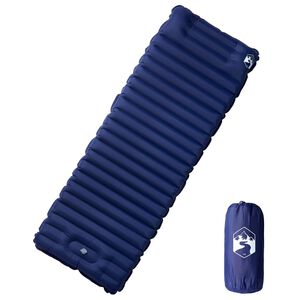 vidaXL Colch&atilde;o campismo autoinsufl&aacute;vel c/ almofada 1 p. azul-marinho
