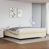 vidaXL Cama com molas/colch&atilde;o 200x200 cm couro artificial cor creme