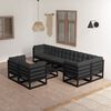 vidaXL 9 pcs conjunto lounge de jardim c/ almofad&otilde;es pinho maci&ccedil;o