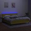 vidaXL Cama box spring c/ colch&atilde;o e LED 180x200 cm tecido verde