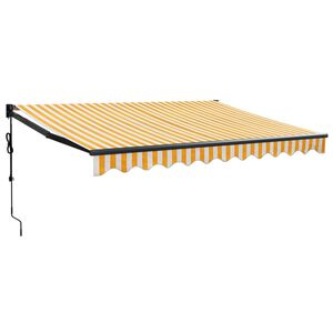 vidaXL Toldo retrátil automático 3,5x2,5 m amarelo e branco