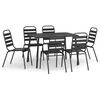 vidaXL 7 pcs conjunto de jantar para jardim a&ccedil;o antracite