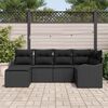 vidaXL Conjunto de Sof&aacute; de Jardim 6 pcs Preto vime PE