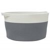 vidaXL Cesto de arruma&ccedil;&atilde;o &Oslash;45x25 cm algod&atilde;o cinzento e branco