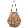 vidaXL Suporte para vela suspenso em vime natural