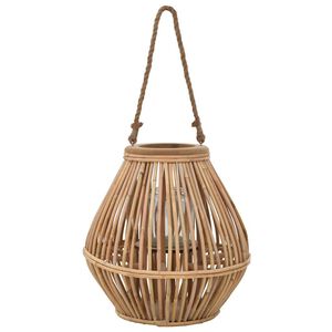 vidaXL Suporte para vela suspenso em vime natural