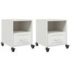 vidaXL Mesas de cabeceira 2 pcs 36x39x43,5 cm a&ccedil;o branco