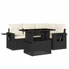 vidaXL 5 pcs conjunto sof&aacute;s de jardim com almofad&otilde;es vime PE preto