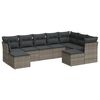 vidaXL 9 pcs conjunto sof&aacute;s p/ jardim com almofad&otilde;es vime PE cinzento