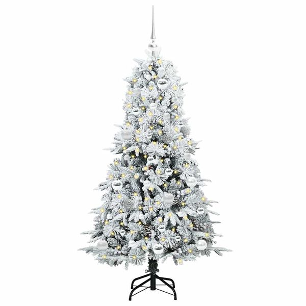 vidaXL &Aacute;rvore de Natal Articulada Artificial Branco 150 cm PE e PVC