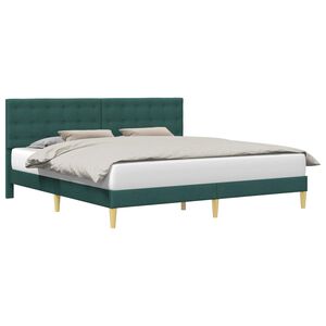 vidaXL Estrutura da Cama Verde-Escuro 180 x 200 cm Tecido