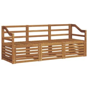 vidaXL Conjuntos de sof&aacute;s 3 pcs Natural Madeira S&oacute;lida de Ac&aacute;cia