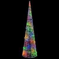 vidaXL Pirâmide de iluminação decorat. c/ LEDs acrílico 90 cm colorido