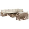 vidaXL Conjunto de Sof&aacute; de Jardim 9 unid. Bege e Branco Creme vime PE