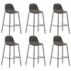 vidaXL Bancos de bar 6 pcs tecido cinzento-escuro