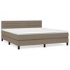 vidaXL Cama com molas/colch&atilde;o 180x200 cm tecido castanho-acinzentado