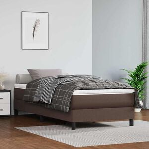 vidaXL Colch&atilde;o molas ensacadas firmeza m&eacute;dia 90x200x20 cm couro artificial castanho