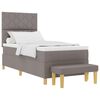 vidaXL Cama Box com cabeceira Cinzento-acastanhado 100 x 200 cm tecido