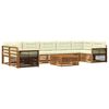 vidaXL Conjunto de Sof&aacute;s para Exterior 8 pcs Natural e Creme