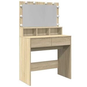 vidaXL Toucador com LED 80x41x134,5 cm carvalho sonoma
