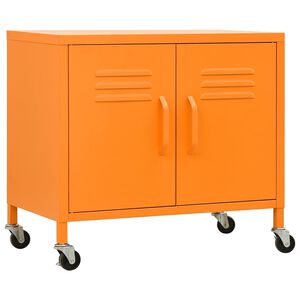 vidaXL Arm&aacute;rio de arruma&ccedil;&atilde;o a&ccedil;o 60x35x56 cm laranja