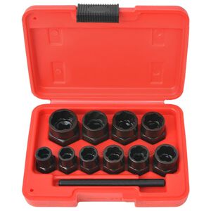 vidaXL Conjunto extrator p/ parafusos e porcas danificados 11 pcs a&ccedil;o