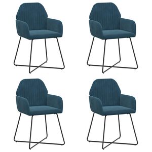 vidaXL Cadeiras de Jantar 4 unid. Veludo Azul 55 x 50 x 84 cm