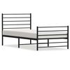 vidaXL Estrutura de cama com cabeceira e p&eacute;s 90x200 cm metal preto