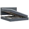 vidaXL Cama com arruma&ccedil;&atilde;o e colch&atilde;o Cinzento-Escuro 200 x 200 cm