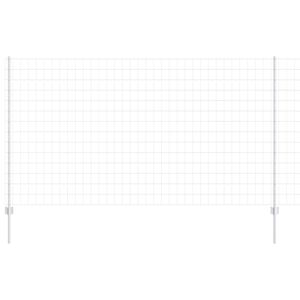 vidaXL Cerca com Poste Prateado