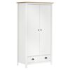 vidaXL Roupeiro 2 portas Hill 89x50x170 cm pinho maci&ccedil;o branco