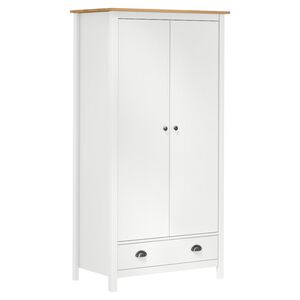 vidaXL Roupeiro 2 portas Hill 89x50x170 cm pinho maci&ccedil;o branco